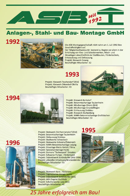 Referenzhistorie ASB Montage - 1992 bis 1996